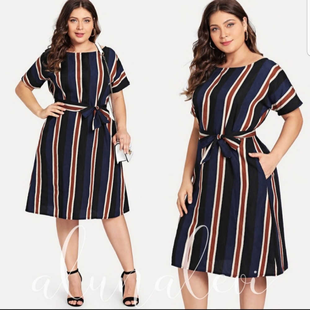 PLUS Size Color Block Dress